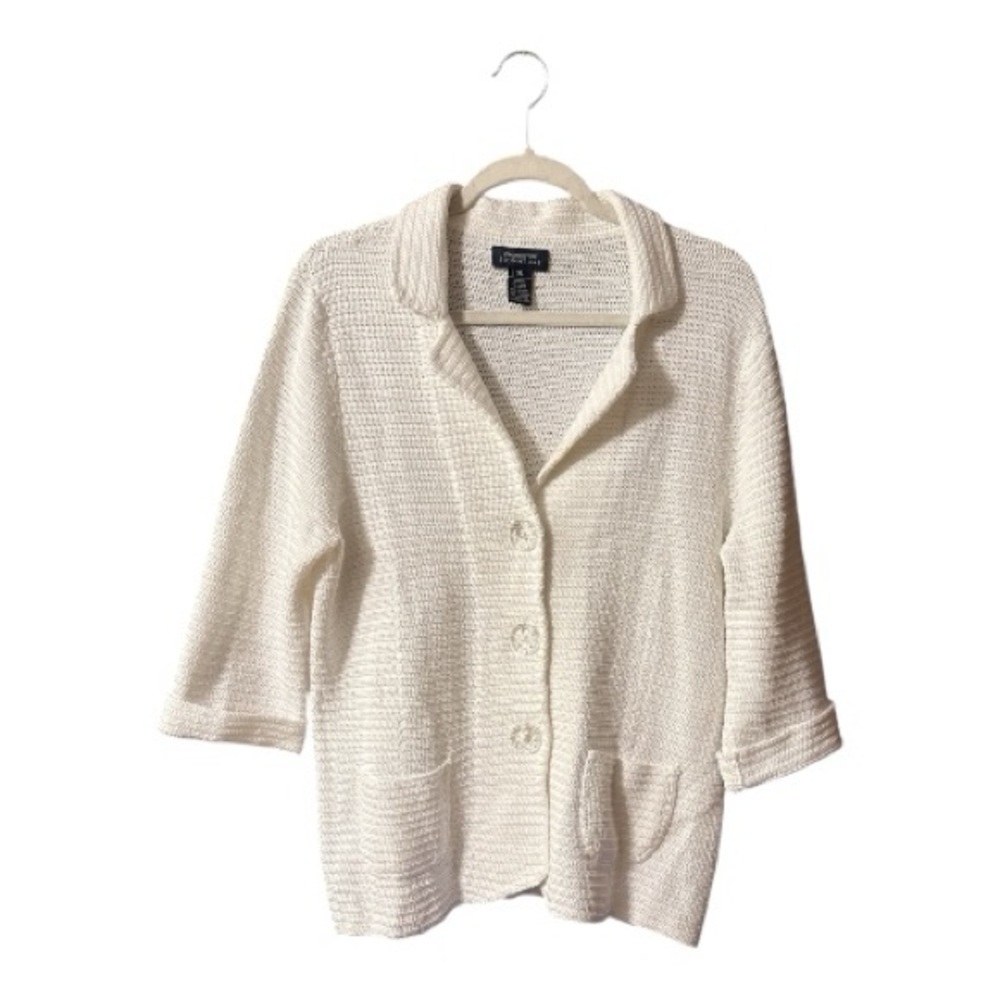 Jones New York Women's White Cardigan Sweater